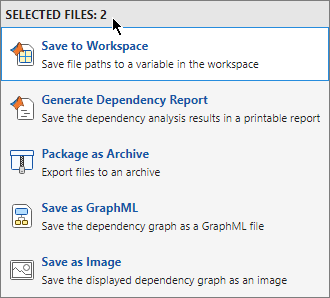 Number of selected files on top of the Export menu.