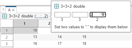 The numeric field for the third array dimension is set to 2.