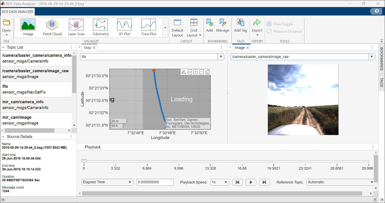 ROS Data Analyzer App Interface
