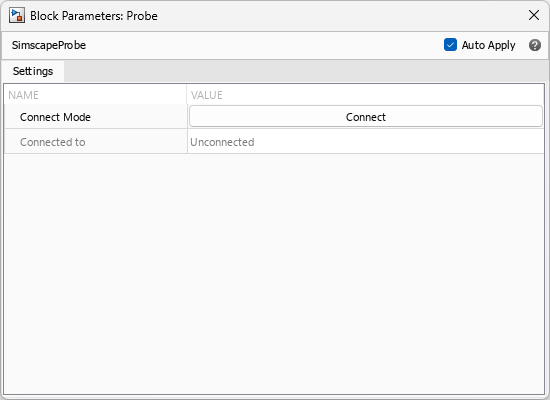 Unconnected Probe dialog box