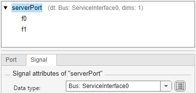 Service interface name next to port name