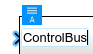 Subsystem block port labeled ControlBus with cursor after ControlBus