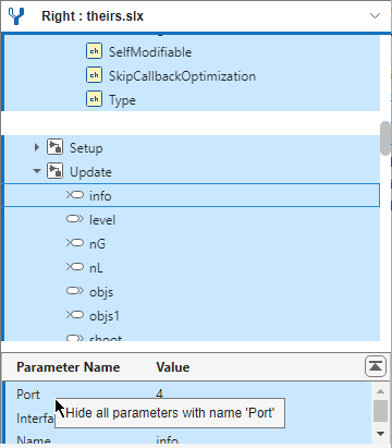 Hide option when right-clicking an item in the detailed comparison table