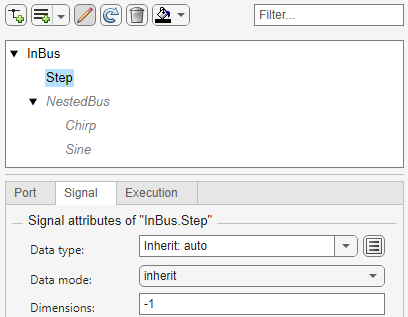 Signal attributes of InBus.Step