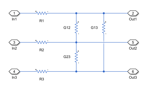 Connector represented by resistors between each pin and socket and between each pair of pins