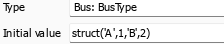 The 'Initial value' field in the Property Inspector for a bus with two elements in the Property Inspector.