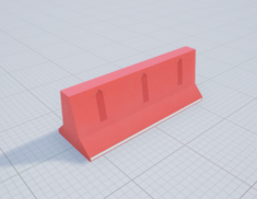 3D orange barrier with orange color