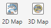 2D and 3D map buttons