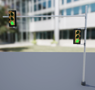 2 traffic lights combined in a pole