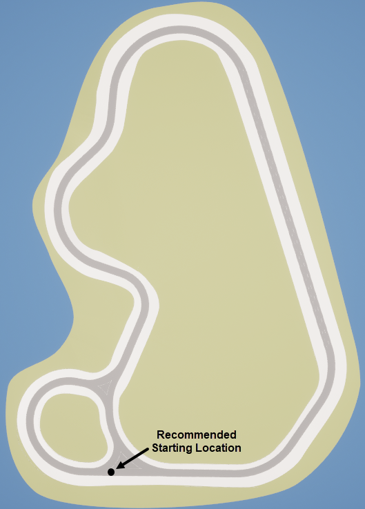 Close-up of the high-speed handling course active area.