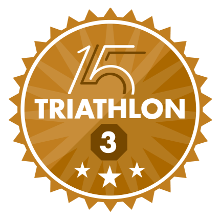 Community Triathlon 3rd Place - 15-year anniversary Triathlon 3rd place badge Triathlon 3rd Place